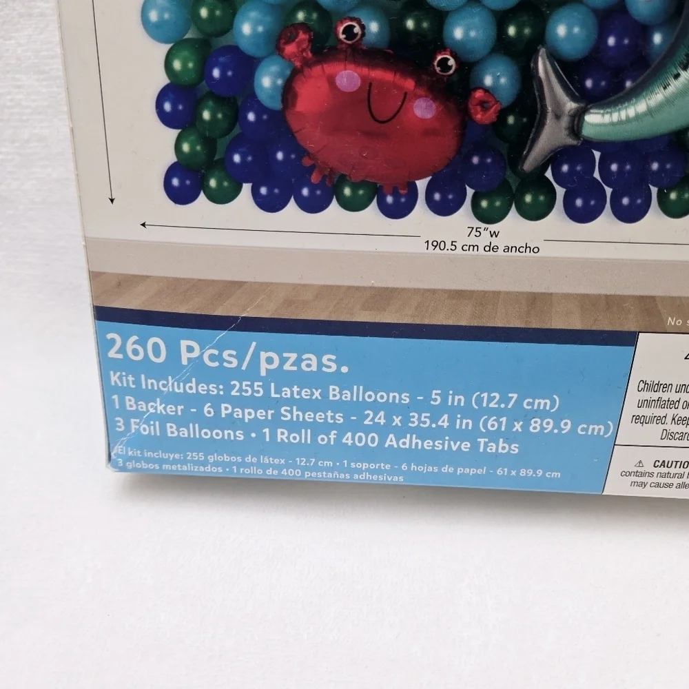 Air Filled Latex & Foil Under The Sea Balloon Backdrop Kit For Party